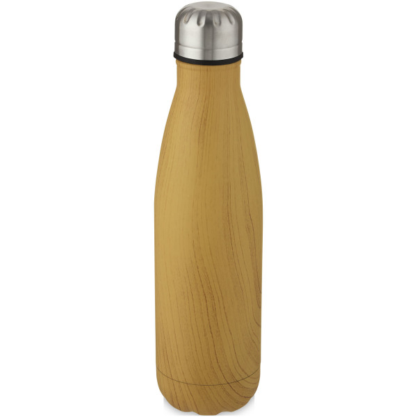 Cove 500 ml vakuumisolerad flaska av rostfritt stål med tryck i trä