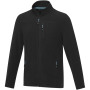 Amber men's GRS recycled full zip fleece jacket - Solid black - XS