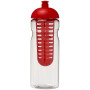 H2O Active® Base 650 ml bidon en infuser met koepeldeksel - Transparant/Rood