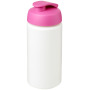 Baseline® Plus grip 500 ml sportfles met flipcapdeksel - Wit/Roze