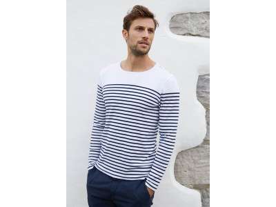 Gestreept heren-t-shirt lange mouwen Gestreept heren-t-shirt lange mouwen