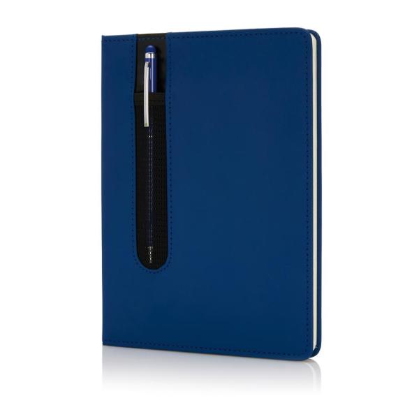 Standaard hardcover PU A5 notitieboek met stylus pen, donker