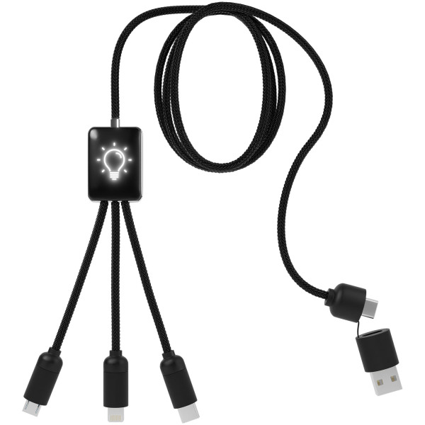 SCX.design C28 5-in-1 extended charging cable - Solid black/White