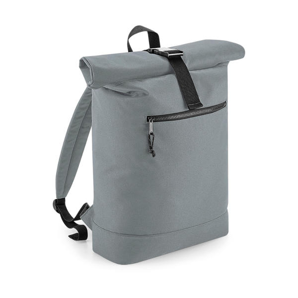 Recycled Roll-Top Backpack - Pure Grey - One Size