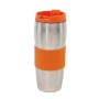 AU LAIT - Dubbelwandige isoleerbeker van roestvrij staal oranje, zilver