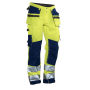 Jobman 2222 Hi-vis trousers star hp geel/navy D124