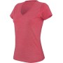 Dames-t-shirt V-hals korte mouwen polykatoen Red Heather M