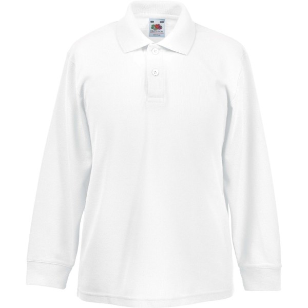 65/35 Kids' long sleeve polo shirt White 3-4 jaar