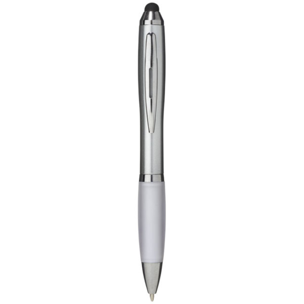 Nash stylus balpen met gekleurde grip - Zilver/Wit