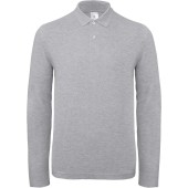 ID.001 Men's long-sleeve polo shirt Heather Grey 3XL