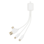 6-in-1 antimicrobial cable, white