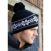 Fair Isle Knitted Hat Navy / White One Size