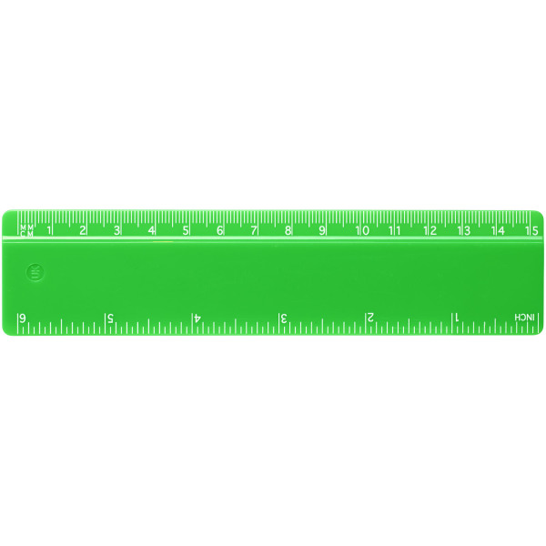Renzo 15 cm kunststof liniaal - Groen