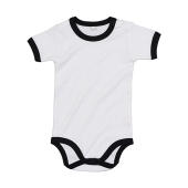 Baby Ringer Bodysuit - White/Black - 12-18