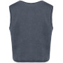 Ecologisch cropped mouwloos dames-T-shirt Washed Mineral Grey S