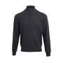 Zip Neck Sweater, Charcoal, XL, Premier