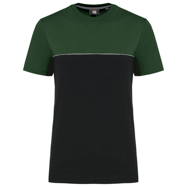 Ecologisch en tweekleurig uniseks T-shirt met korte mouwen
