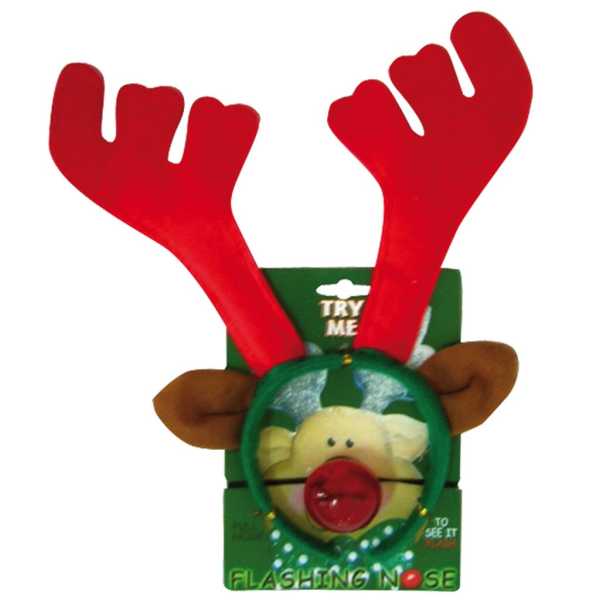 Reindeer Headband with flash nose
