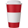 Americano® 350 ml tumbler with grip & spill-proof lid - Red/White