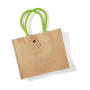 Classic Jute Shopper - Natural/Forest Green - One Size