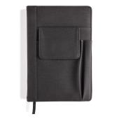 Notitieboek met vak voor telefoon, zwart