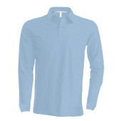 Men's long-sleeved polo shirt Sky Blue XXL