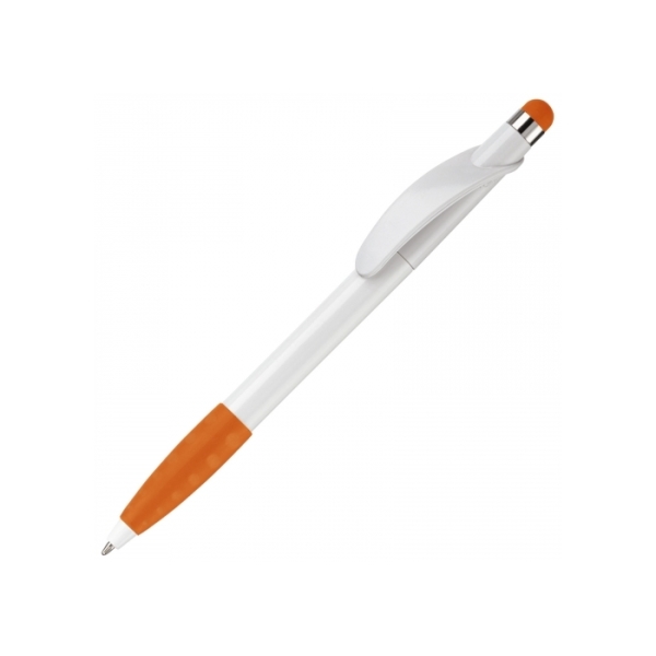 Balpen Cosmo stylus hardcolour - Wit / Oranje