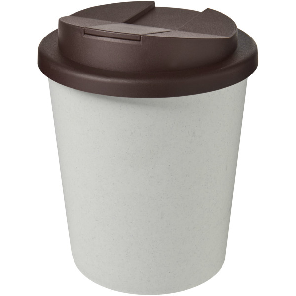 Americano® Espresso Eco 250 ml recycled tumbler with spill-proof lid - White/Brown