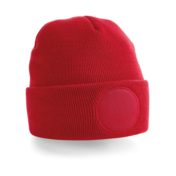 Circular Patch Beanie - Classic Red - One Size