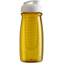 H2O Active® Pulse 600 ml sportfles en infuser met flipcapdeksel - Geel/Wit