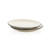Ukiyo dinerborden set van 2, wit, zwart