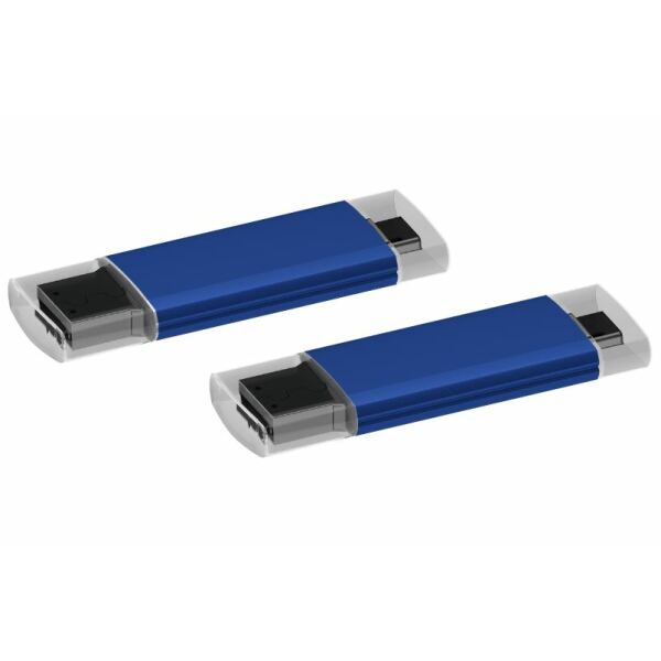 USB stick Microtech OTG 2.0 met micro USB blauw 4GB