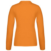 Piqué-damespolo lange mouwen Orange XL