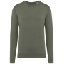 Herentrui met ronde hals Washed Organic Khaki S