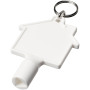Maximilian huisvormige nuts-sleutel met sleutelhanger - Wit