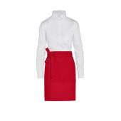 BRUSSELS - Short Recycled Bistro Apron with Pocket - Red - One Size