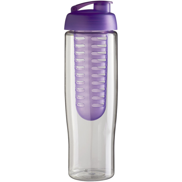 H2O Active® Tempo 700 ml flip lid sport bottle & infuser - Transparent/Purple