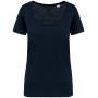 Dames  slub T-shirt Navy Blue XL