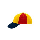MB7010 5 Panel Kids' Cap goudgeel/royal/rood/navy one size