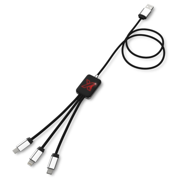 SCX.design C17 eenvoudig te gebruiken oplichtende kabel - Zwart/Rood