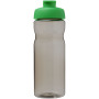 H2O Active® Eco Base drinkfles van 650 ml met klapdeksel - Helder groen/Charcoal