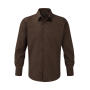 Fitted Long Sleeve Stretch Shirt - Chocolate - S
