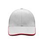 MB6197 6 Panel Double Sandwich Cap - light-grey/red/black - one size