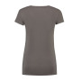 L&S T-shirt V-neck cot/elast SS for her pearl grey L