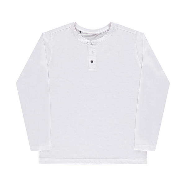Aden Men's LS Henley T-Shirt - White