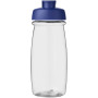H2O Active® Pulse 600 ml sportfles met flipcapdeksel - Transparant/Blauw