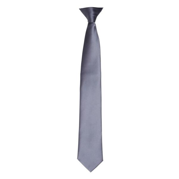 'Colours' Satin Clip Tie, Steel, ONE, Premier
