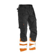 Jobman 2513 Hi-vis trousers hp zwart/oranje D120