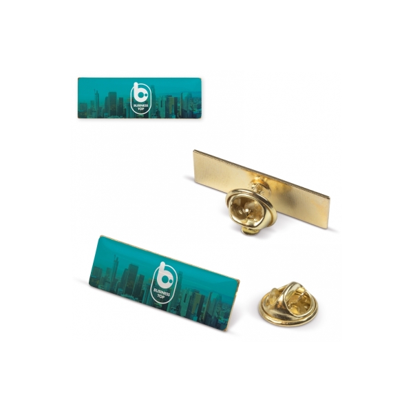 Badge metalen pin 30x10mm - Goud satijn