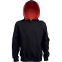 Kinder hooded sweater met gecontrasteerde capuchon Black / Red 8/10 ans